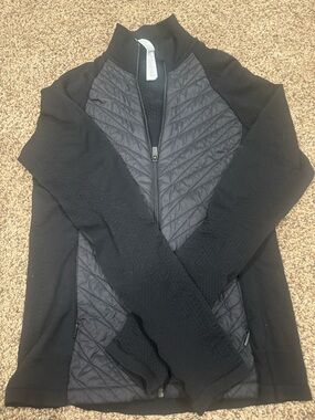 Athleta Black Quilted Hybrid Jacket